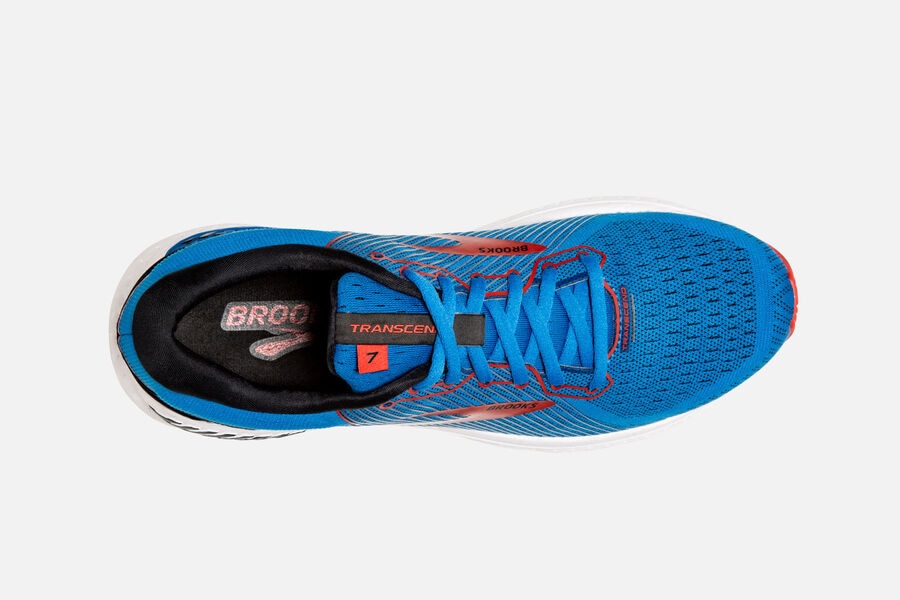 Brooks Transcend 7 Road Running Shoes Mens Blue/Red 132698-QZA